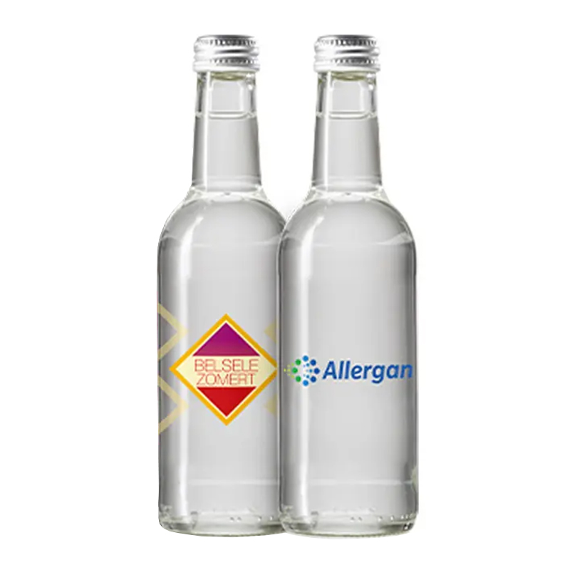 Glazen fles 330 ml met water