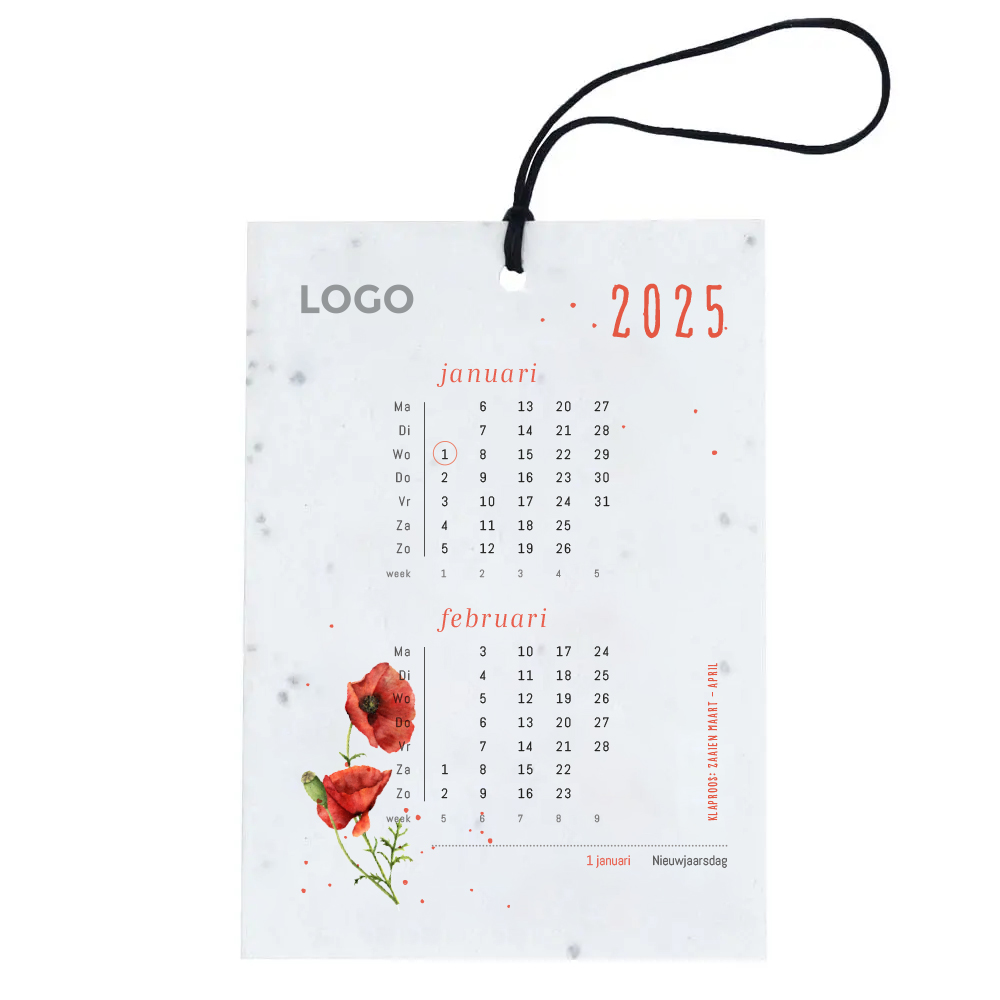 Kalender A6 groeipapier