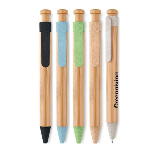 Pen van tarwestro en bamboe - Afbeelding 1